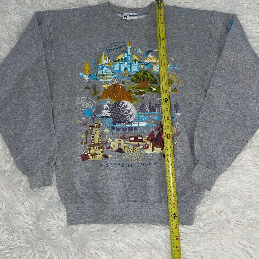 Walt Disney Parks Adult Discover the Magic Crewneck Sweatshirt Size Small Gray - Picture 5 of 11